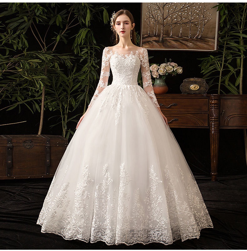  Bridal wedding dress Romantic Sweet Elegant Princess Luxury Lace Wedding Dress